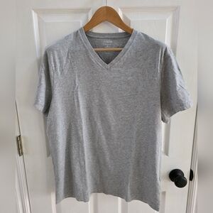 J. Crew Men's Light Gray V-Neck Tee